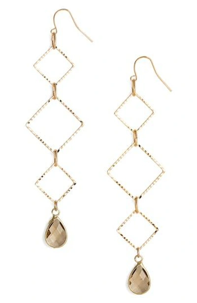 Elise M Callie Triangle Drop Earrings In Gold/ Grey