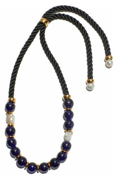 Lizzie Fortunato Ripley Necklace In Navy Blue