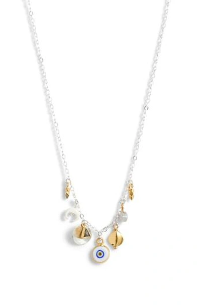 Chan Luu Evil Eye Charm Necklace In White Mix