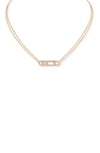 Messika Two Strand Move Diamond Necklace In Rose Gold