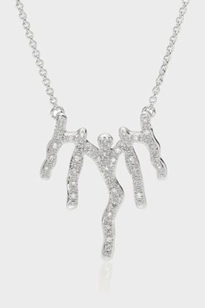 Monica Vinader Riva Waterfall Diamond Necklace In Silver