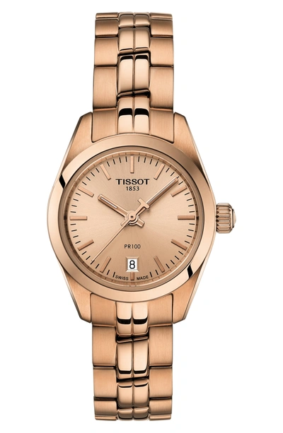 Tissot pr 100 lady rose gold cheap