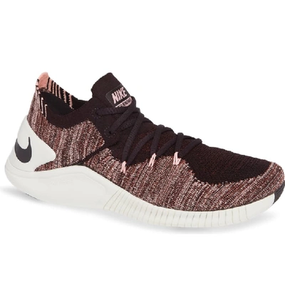 Nike Women's Free Tr 3 Flyknit Low-top Sneakers In Burgundy Ash/ Ash- Brown  | ModeSens