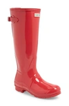 Hunter Adjustable Back Gloss Rain Boot In Flare