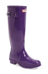 Hunter Original High Gloss Boot In Acid Purple