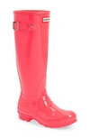 Hunter Original High Gloss Boot In Hyper Pink