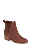Toms Esme Bootie In Burnt Henna Leather