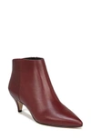 Sam Edelman Kinzey Pointy Toe Bootie In Beet Red Leather