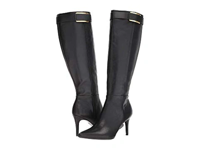 Calvin Klein Glydia Stiletto Knee High Boot In Black Suede
