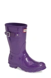 Hunter Original Short Gloss Rain Boot In Acid Purple
