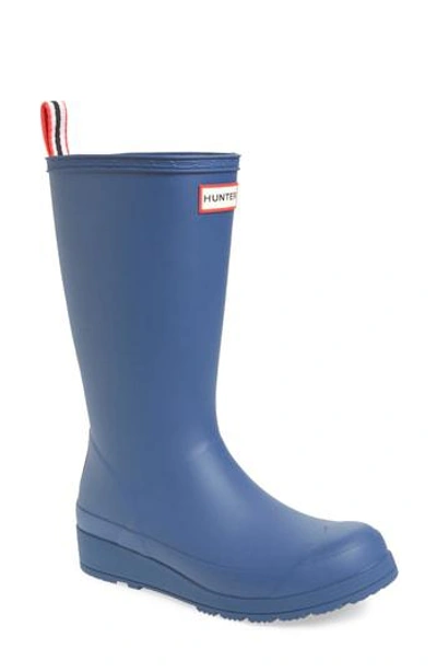 Hunter Original Play Tall Waterproof Rain Boot In Peak Blue