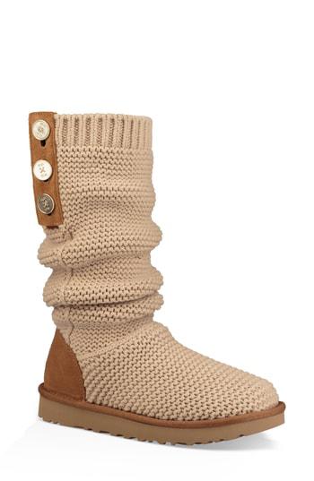 Ugg Purl Cardy Knit Boot In Cream Fabric | ModeSens