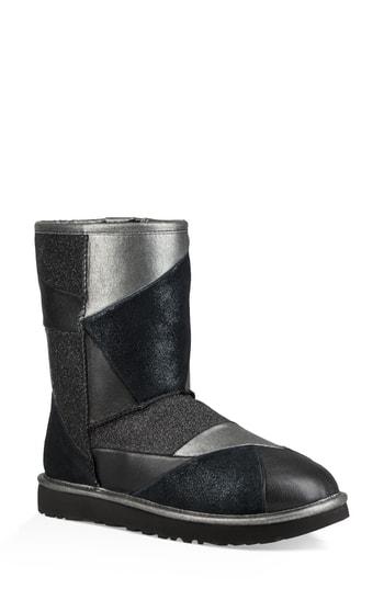 ugg classic glitter patchwork boot