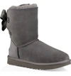 Ugg Customizable Bailey Bow Genuine Shearling Bootie In Charcoal Suede