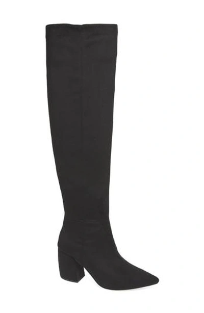Jeffrey Campbell Final Slouch Over The Knee Boot In Black Suede
