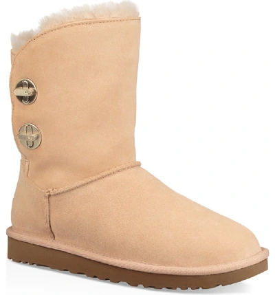 Ugg Short Luxe Turn-lock Boots In Amber Light Suede