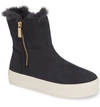 Jslides Henley Faux Fur Lined Bootie In Navy Nubuck