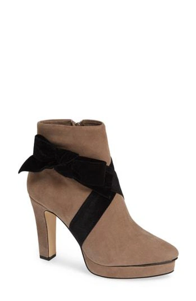 Karl Lagerfeld Malia Bootie In Taupe Suede
