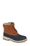 Sperry Maritime Repel Waterproof Bootie In Tan/ Navy Leather