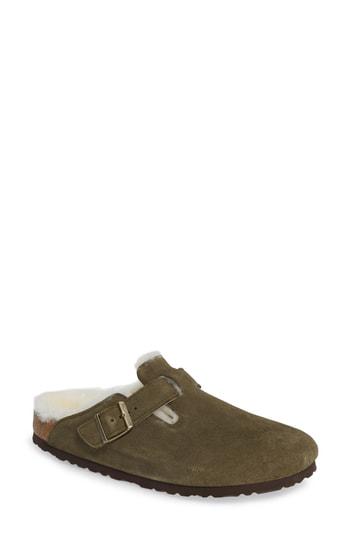 birkenstock boston shearling forest