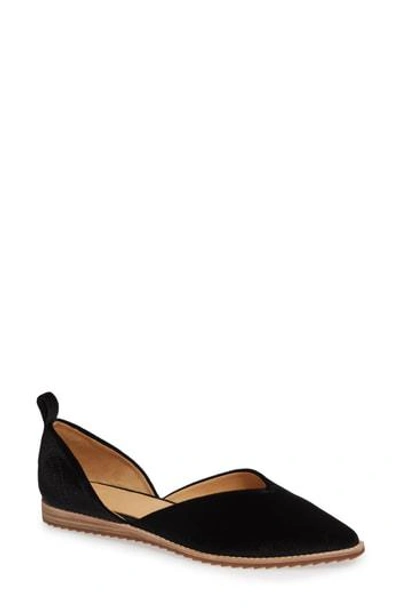 Bill Blass Sybil Pointy Toe Flat In Black Velvet