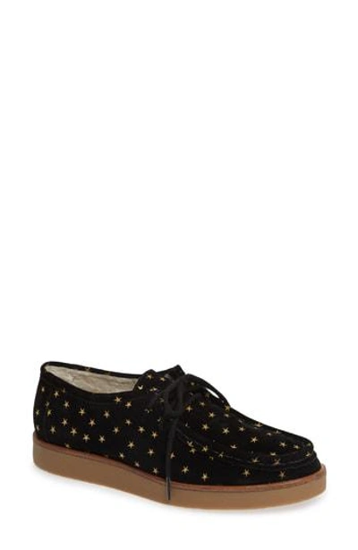 The Great The Scout Star Sneaker In Black / Gold Stars