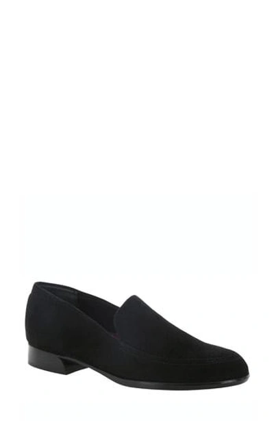 Munro Harrison Loafer In Black Suede