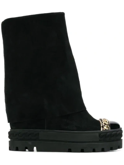 Casadei Chaucer Chain-trimmed Boots - Black
