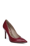 Sam Edelman Hazel Patent Pointed Pumps In Dark Cherry Patent Leather