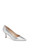 Stuart Weitzman Tippi 70 Pointy Toe Pump In Silver Venice