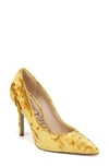 Sam Edelman Hazel Pointy Toe Pump In Tuscan Yellow Velvet