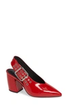 Jeffrey Campbell Endless Pump In Red Box Silver