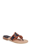 Jack Rogers Spirit Sandal In Midnight/ Orange Leather