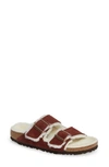 Birkenstock 'arizona' Genuine Shearling Lined Sandal In Port Suede