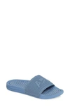 Apl Athletic Propulsion Labs Big Logo Techloom Slide Sandal In Grey Denim