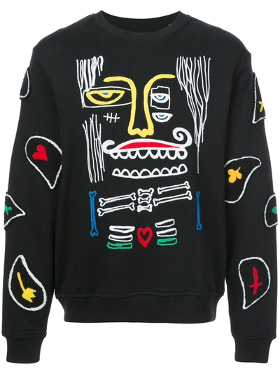 Haculla Monster Paisley Patch Sweatshirt In Black