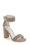 Jeffrey Campbell Lindsay Ankle Strap Sandal In Grey/ Wine Snake Print Leather