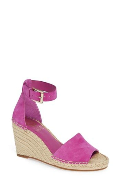 Vince Camuto Leera Wedge Sandal In Drama Pink Suede