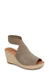 Gentle Souls By Kenneth Cole Colleen Espadrille Wedge In Cement Suede
