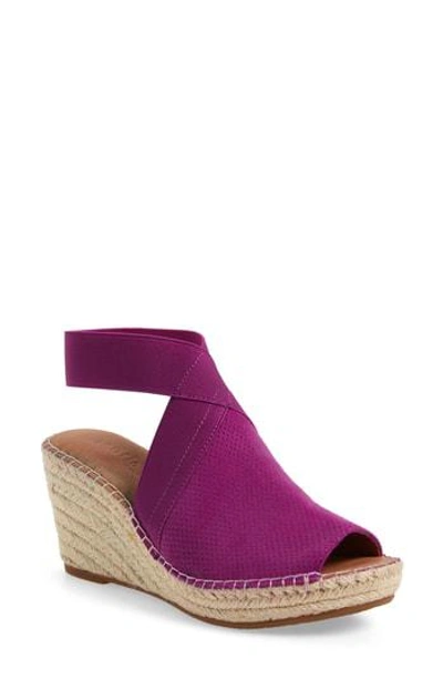 Gentle Souls By Kenneth Cole Colleen Espadrille Wedge In Magenta Suede
