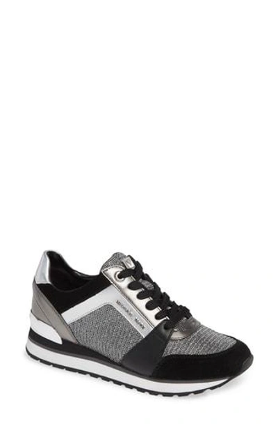 Michael Michael Kors Billie Perforated Sneaker In Black/ Silver