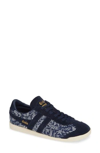 Gola X Liberty Fabrics Collection Bullet Sneaker In Navy/ Off White