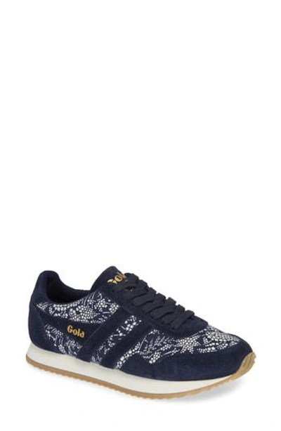 Gola X Liberty Fabrics Collection Bullet Sneaker In Navy/ Off White