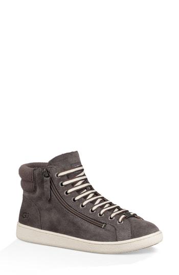 Ugg Olive High Top Sneaker In Charcoal 