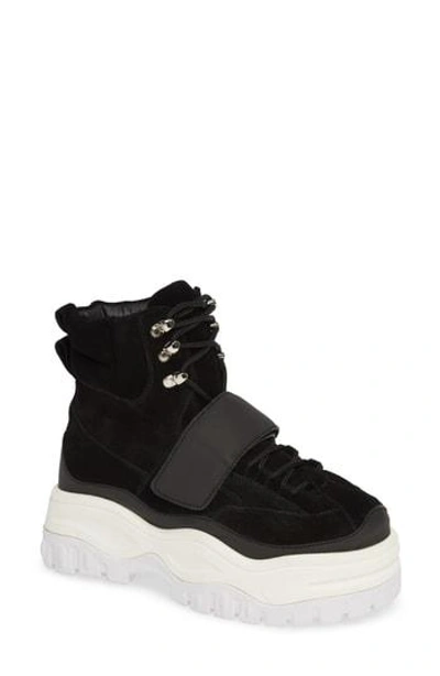 Jeffrey Campbell Fonzie Platform Sneaker Boot In Black Suede | ModeSens