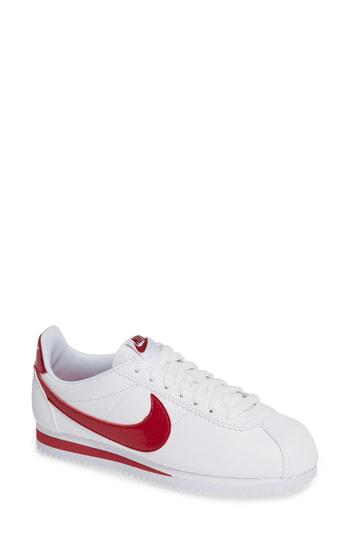 nike cortez white and red
