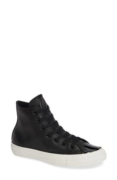 Converse Chuck Taylor All Star Leather Patent High Top Sneaker In Black