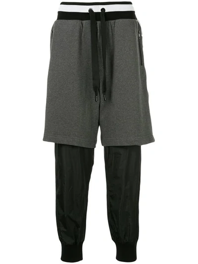 Dolce & Gabbana Layered Track Trousers In Grey