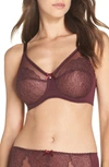 Wacoal Retro Chic Full Figure Underwire Bra In Wine Tasting Lurex