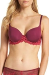 Wacoal Embrace Lace Underwire Molded Cup Bra In Purple Potion/ Cerise